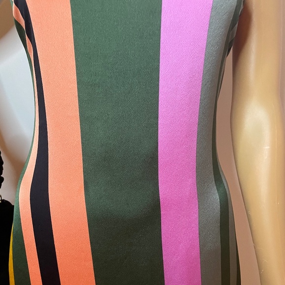 Midi ruffled striped spaghetti strap sheath flare! - Picture 4 of 12